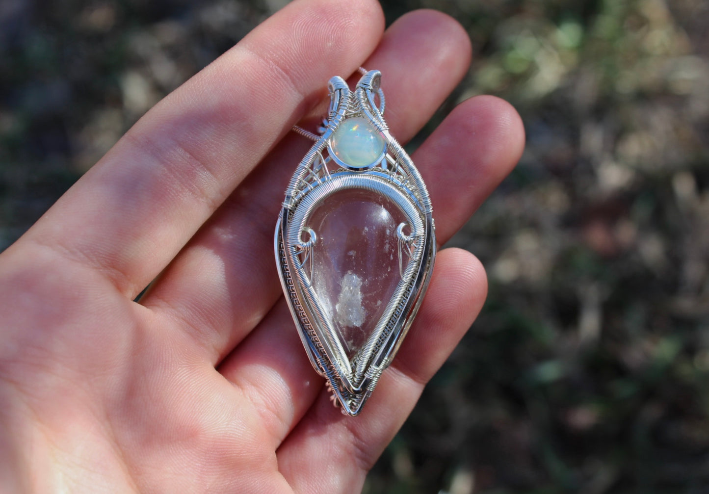 Quartz and Opal Pendant