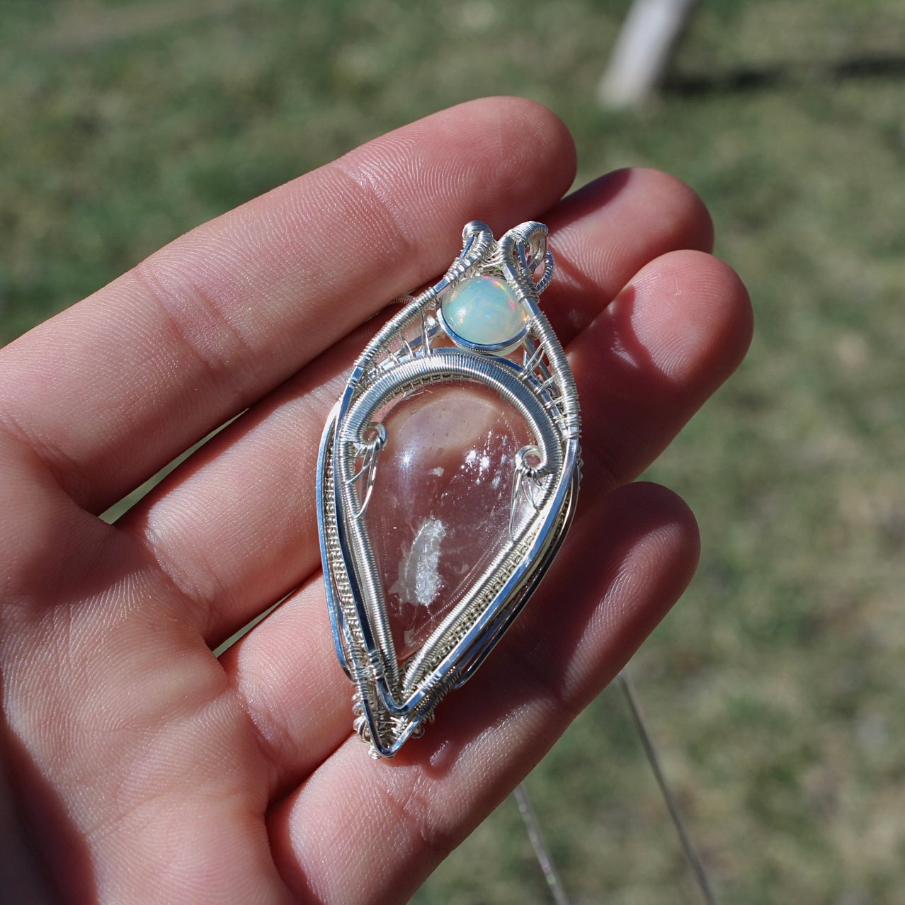 Quartz and Opal Pendant