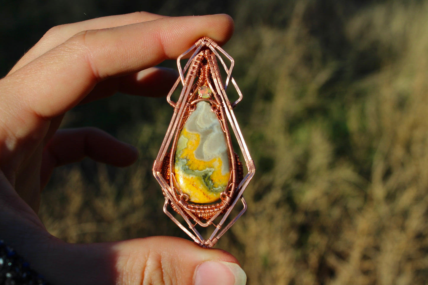 Golden Pinnacle - Bumblebee Jasper Pendant