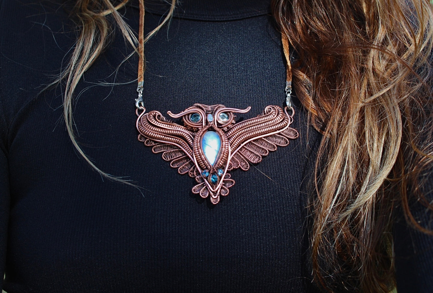 Spirit Guide - Moonstone and Topaz Pendant