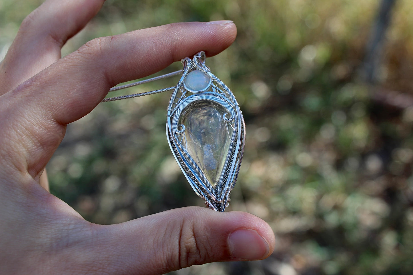 Quartz and Opal Pendant