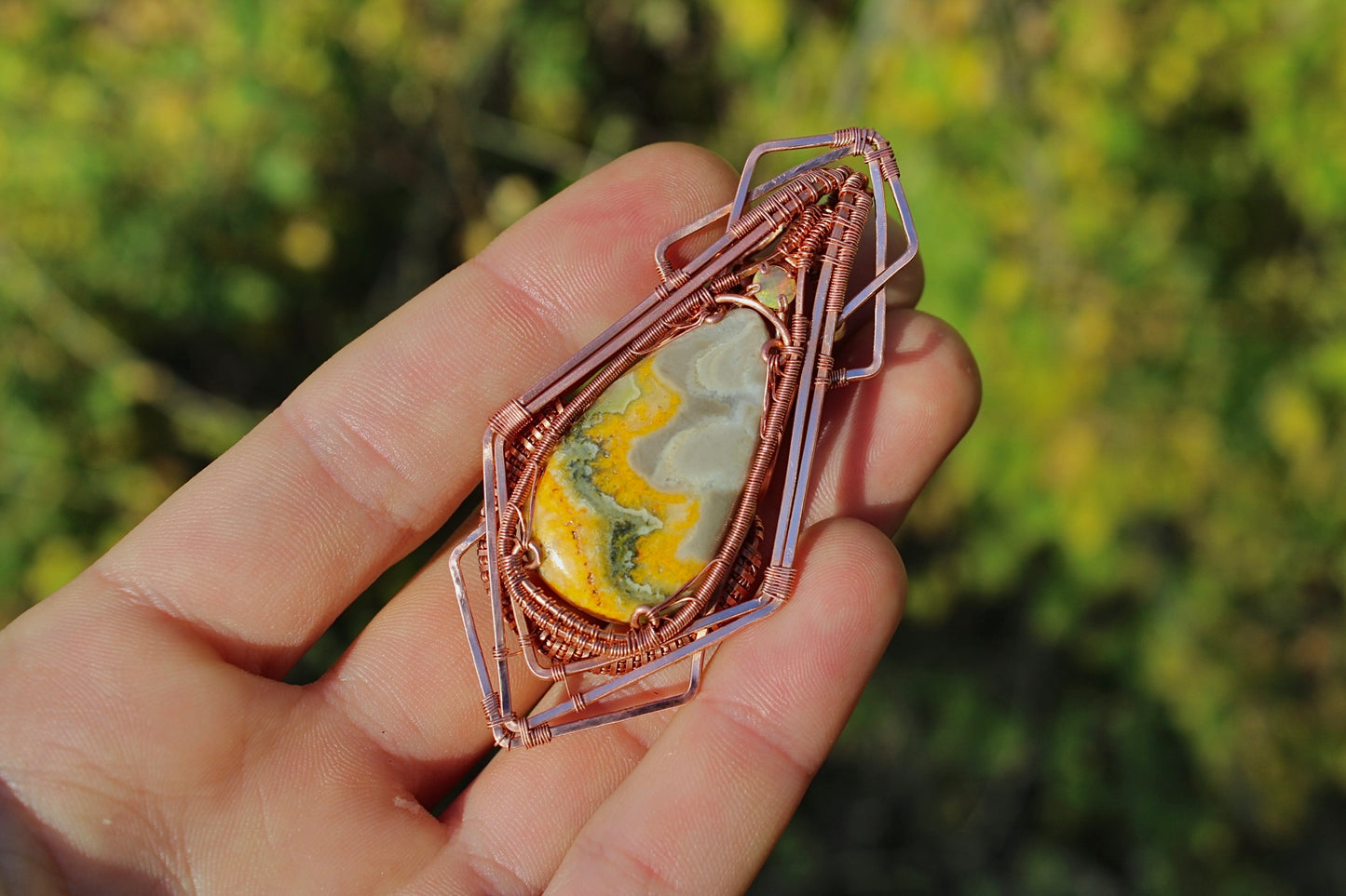 Golden Pinnacle - Bumblebee Jasper Pendant