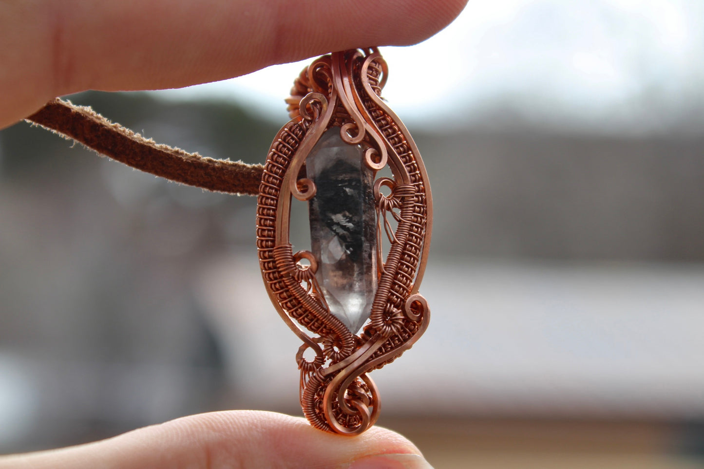 Carbon Quartz Pendant