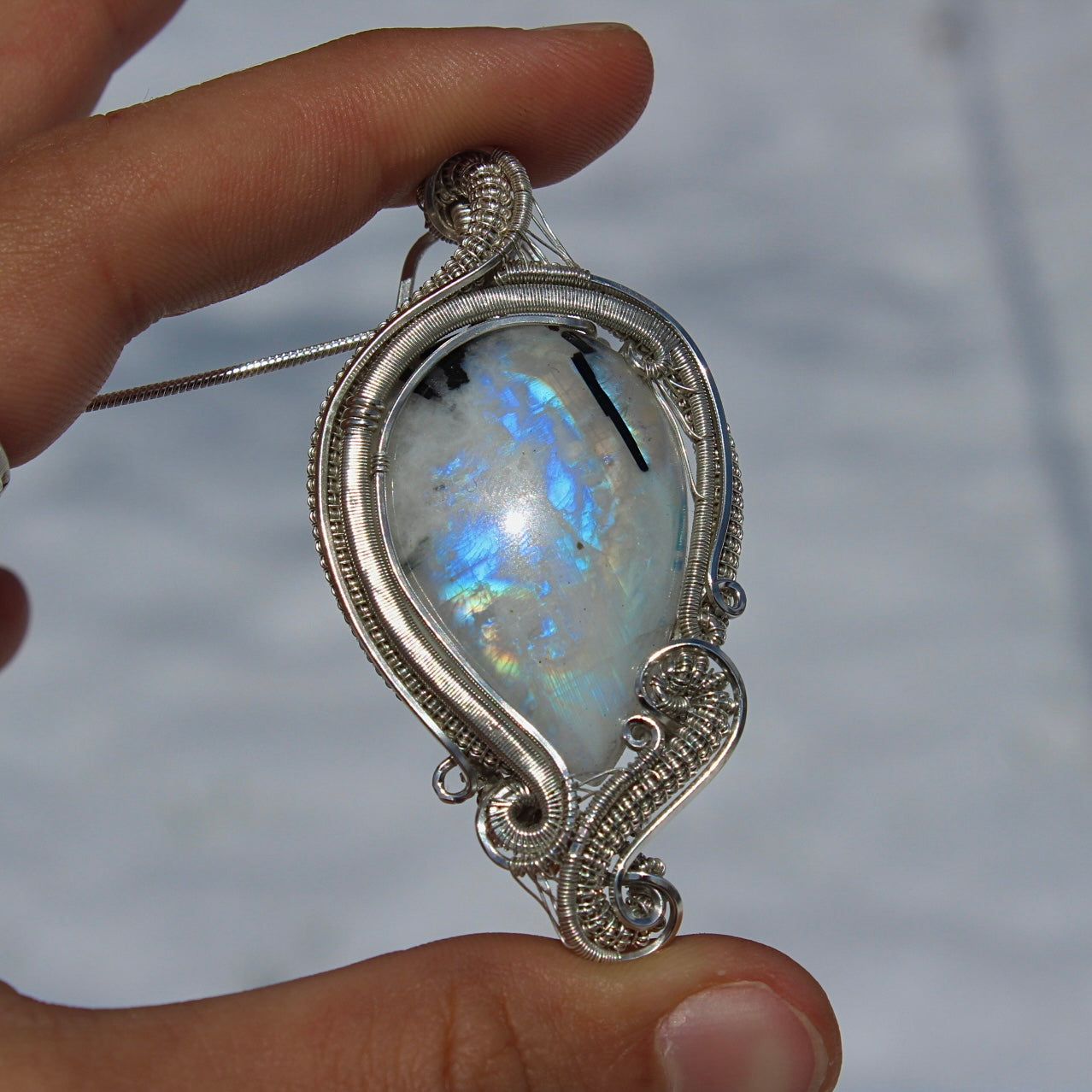 Rainbow Moonstone Pendant