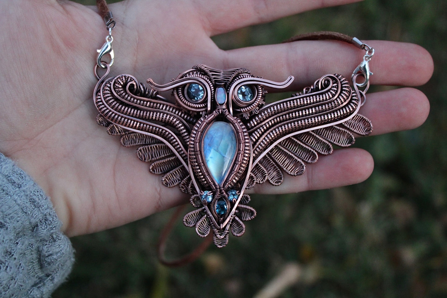 Spirit Guide - Moonstone and Topaz Pendant