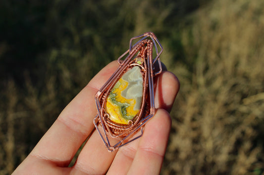 Golden Pinnacle - Bumblebee Jasper Pendant