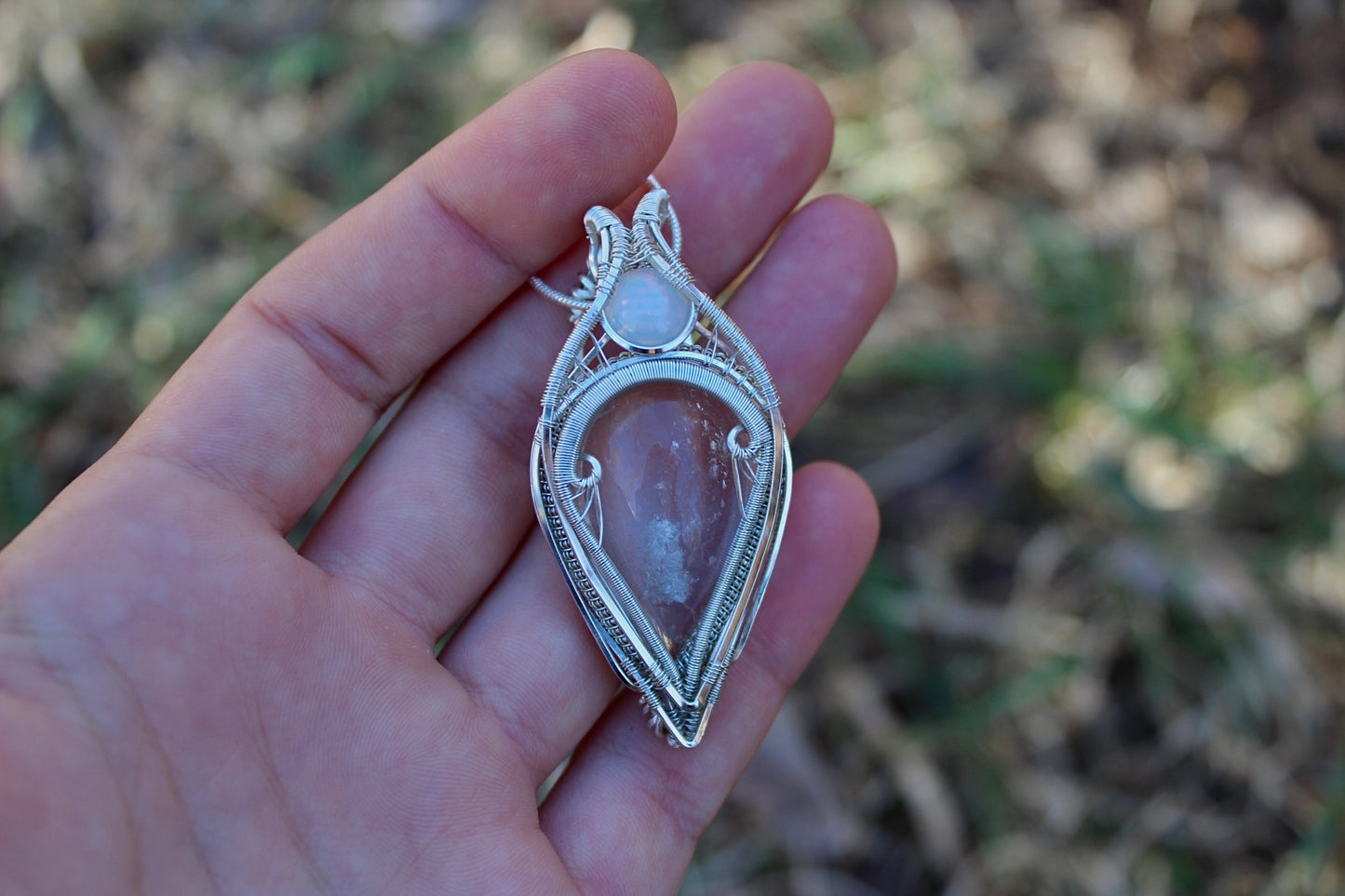 Quartz and Opal Pendant