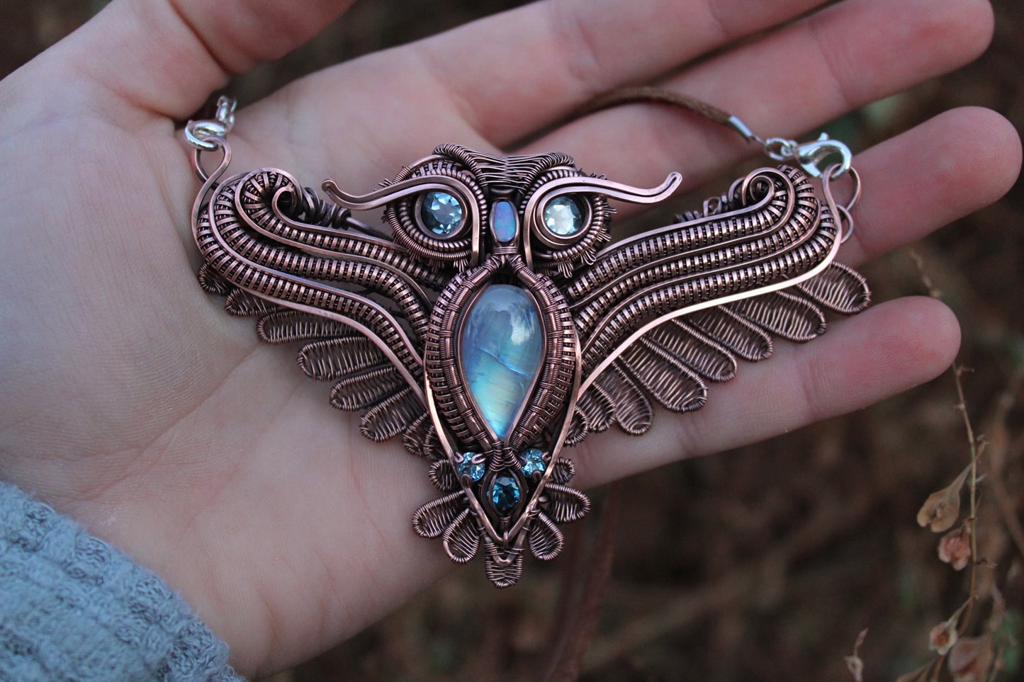 Spirit Guide - Moonstone and Topaz Pendant