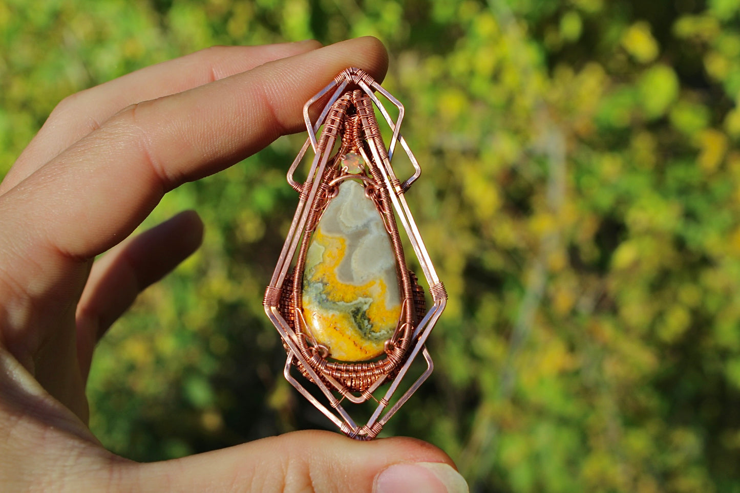 Golden Pinnacle - Bumblebee Jasper Pendant