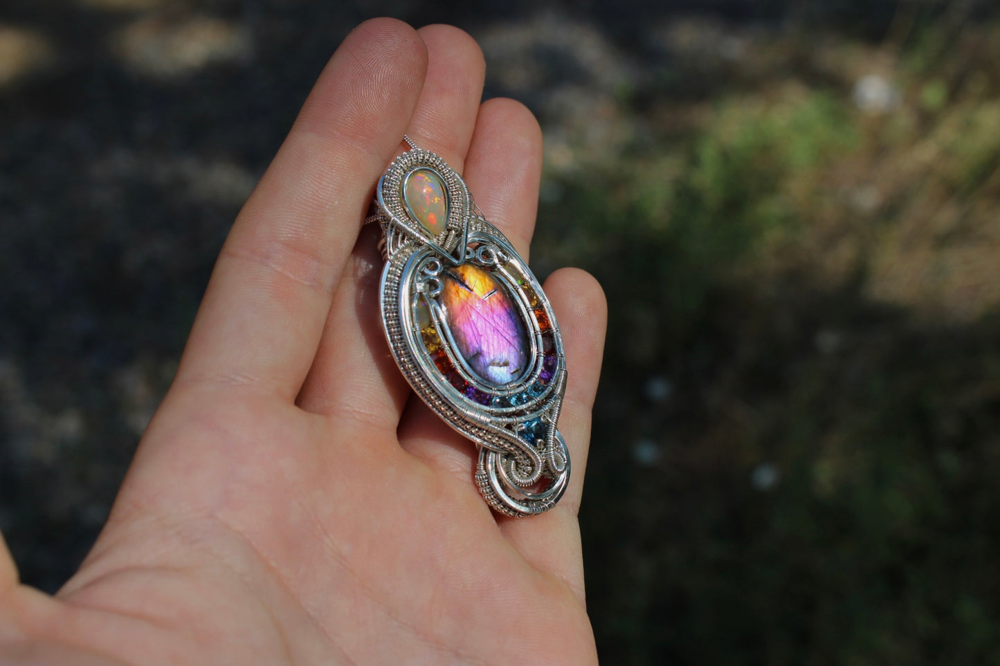 Enchanted - Labradorite and Opal Pendant