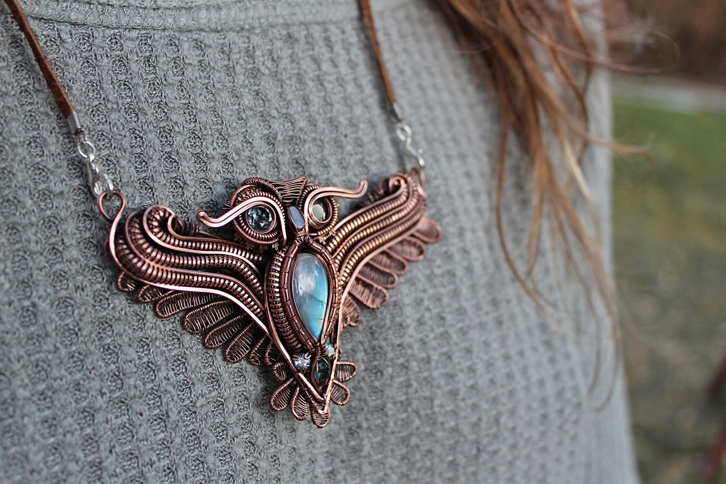 Spirit Guide - Moonstone and Topaz Pendant