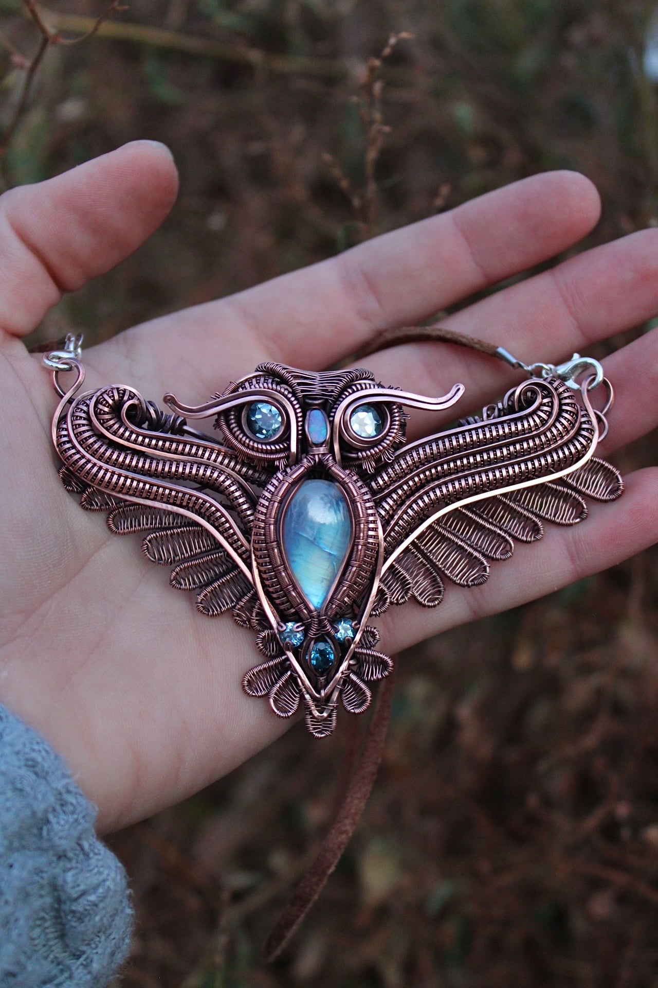 Spirit Guide - Moonstone and Topaz Pendant