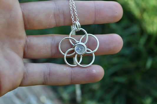 Moonstone Flower Pendant