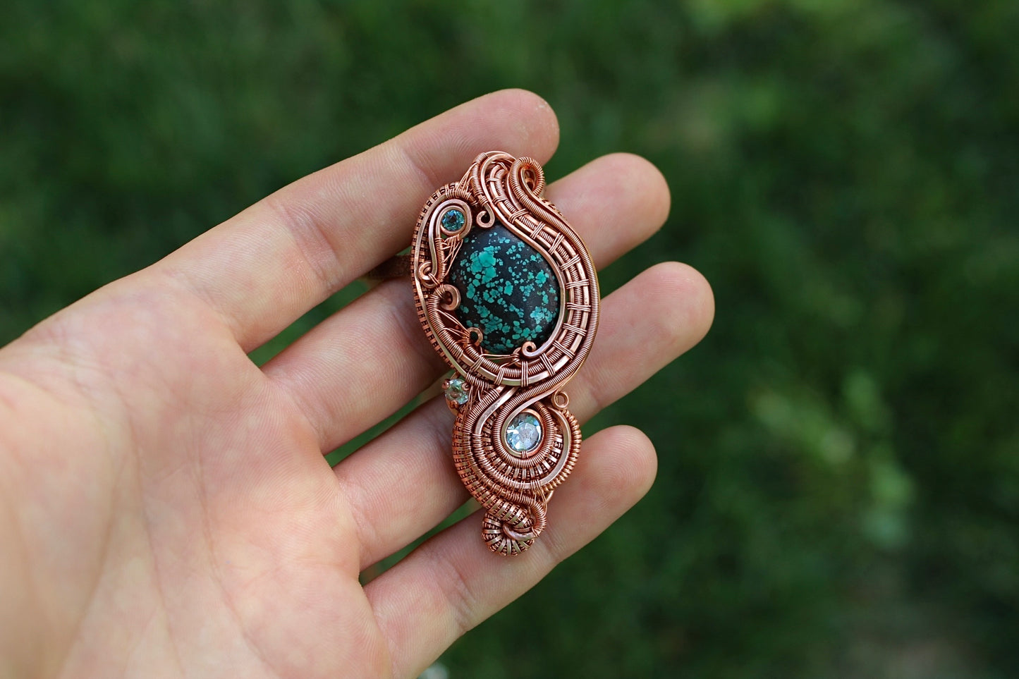 Turquoise and Topaz Pendant