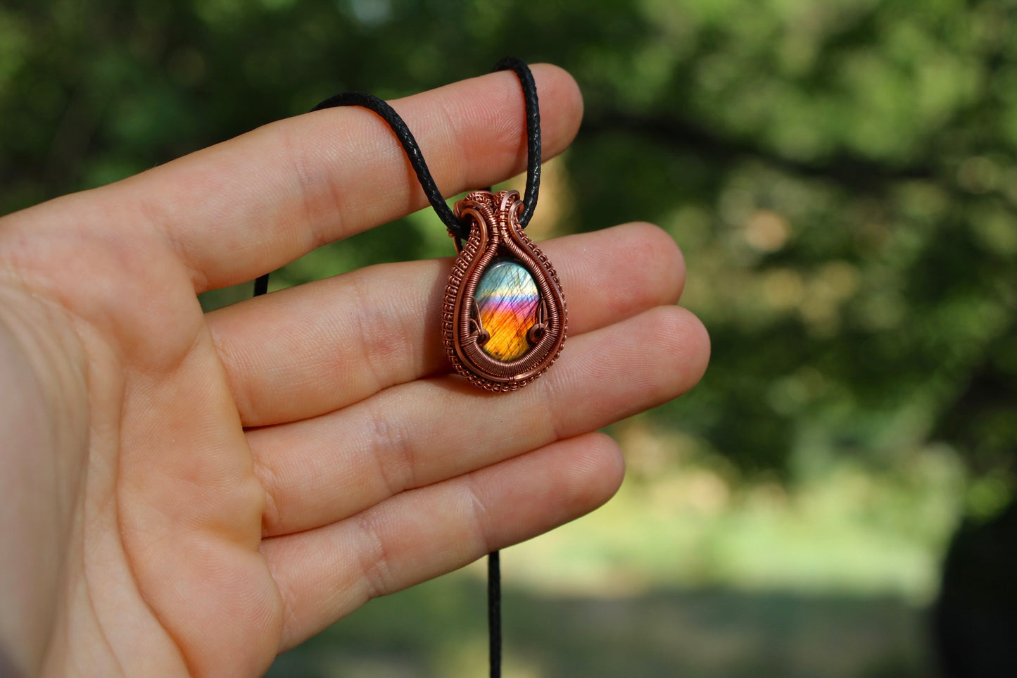 Multicolored Labradorite Pendant