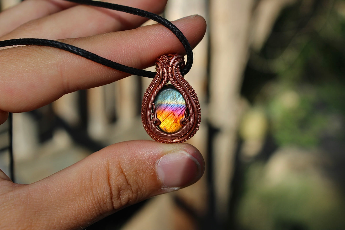 Multicolored Labradorite Pendant