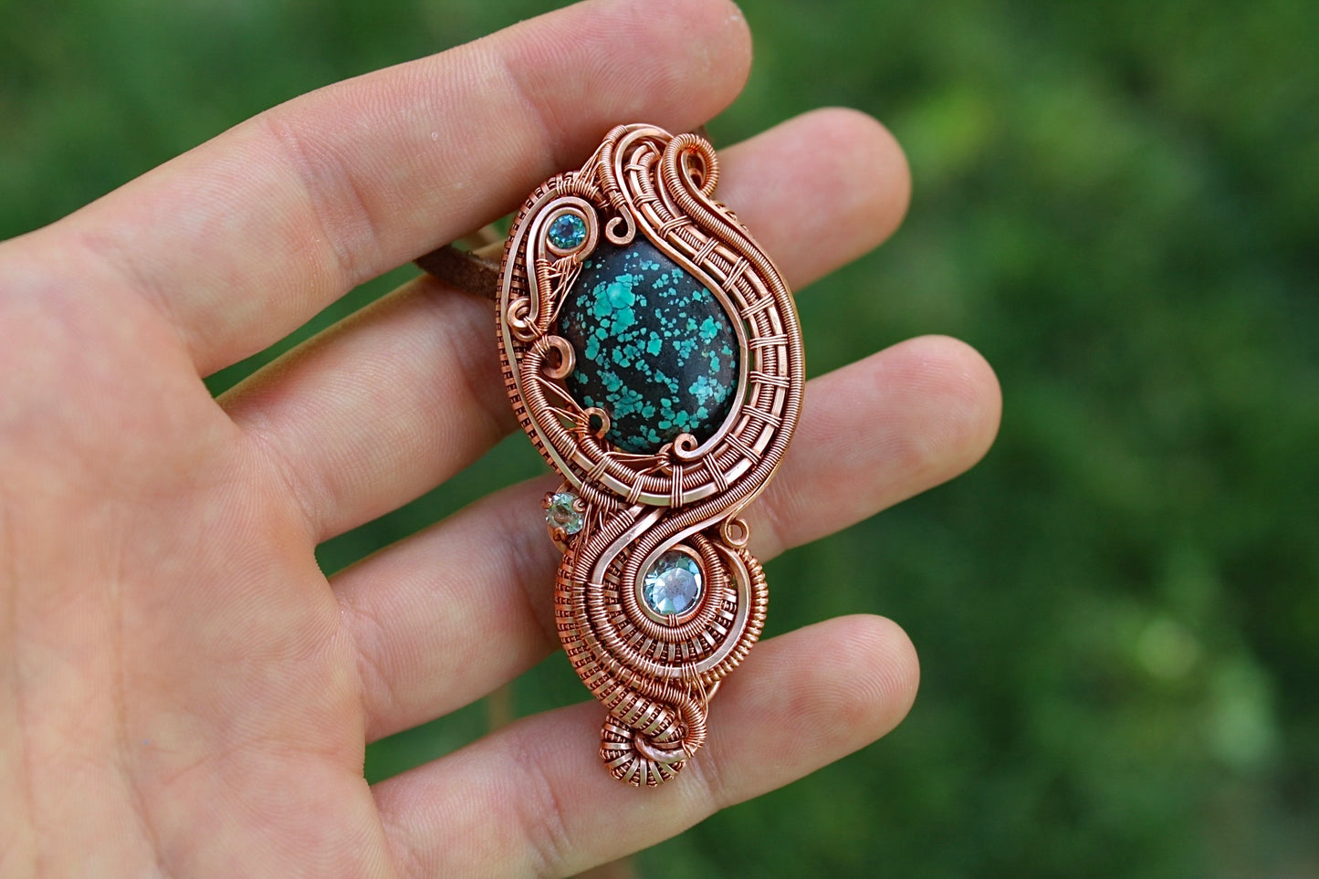 Turquoise and Topaz Pendant