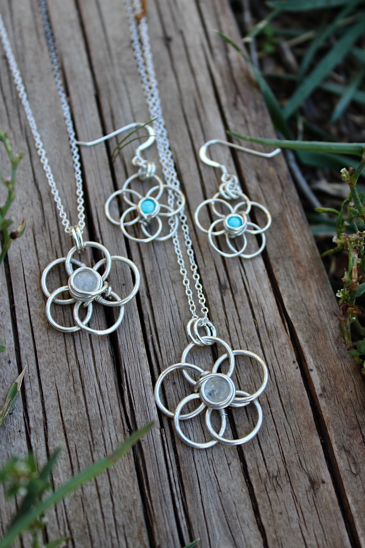 Moonstone Flower Pendant