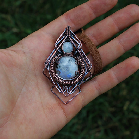 “To the Moon and Back ” - Moonstone Pendant