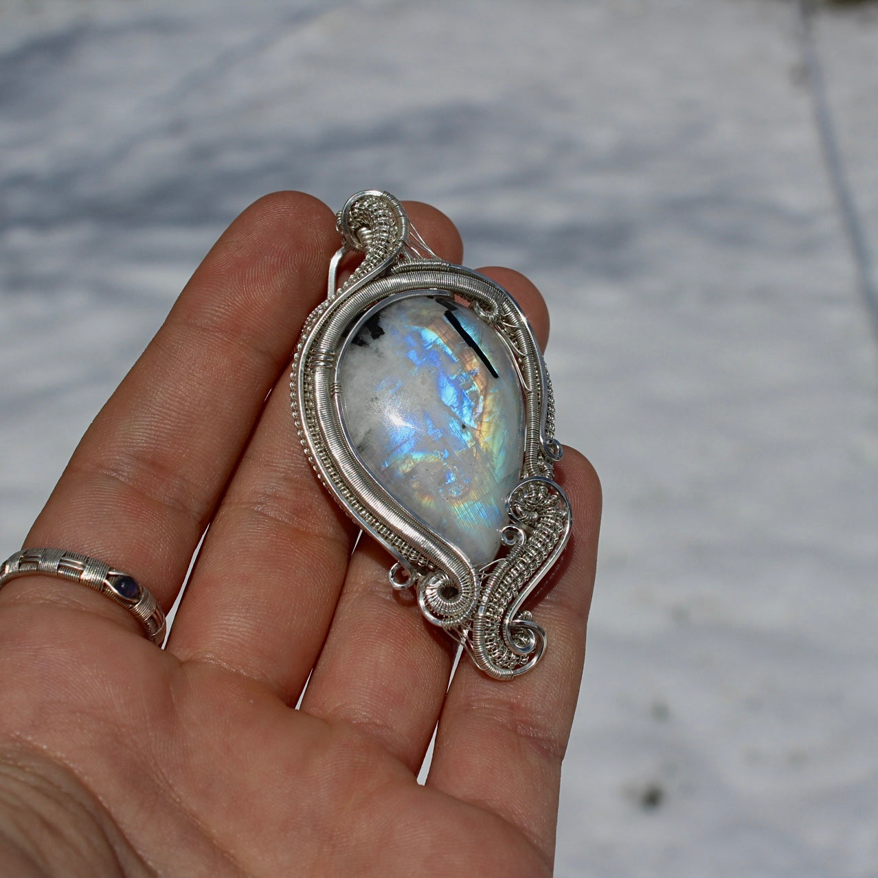 Rainbow Moonstone Pendant