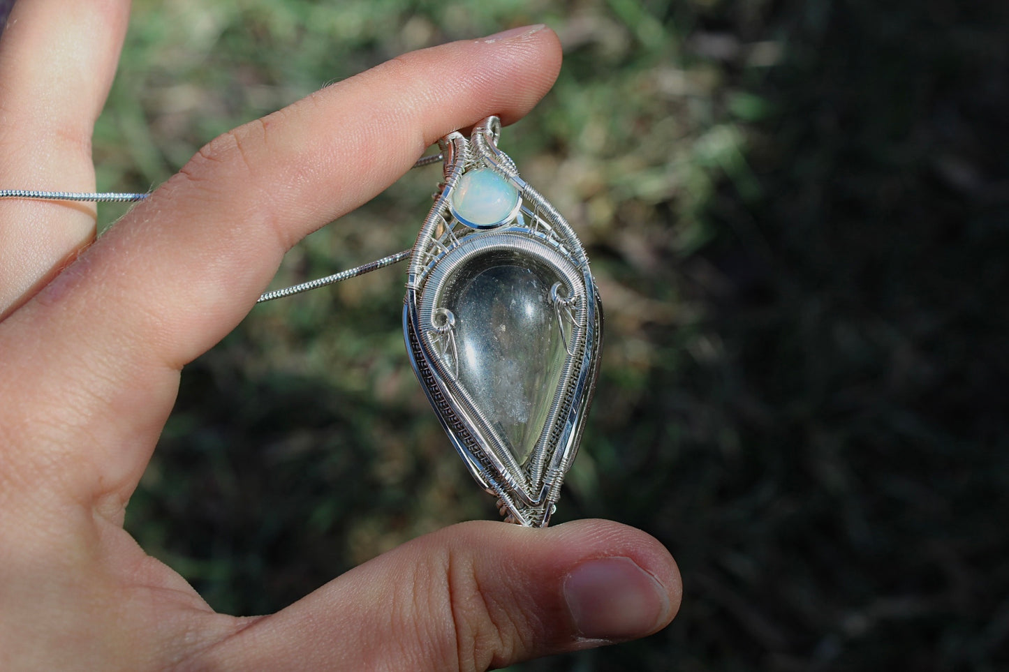 Quartz and Opal Pendant