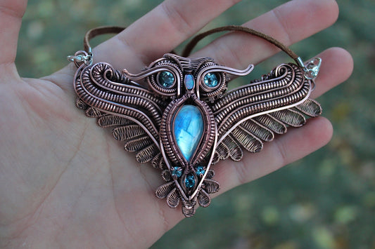 Spirit Guide - Moonstone and Topaz Pendant