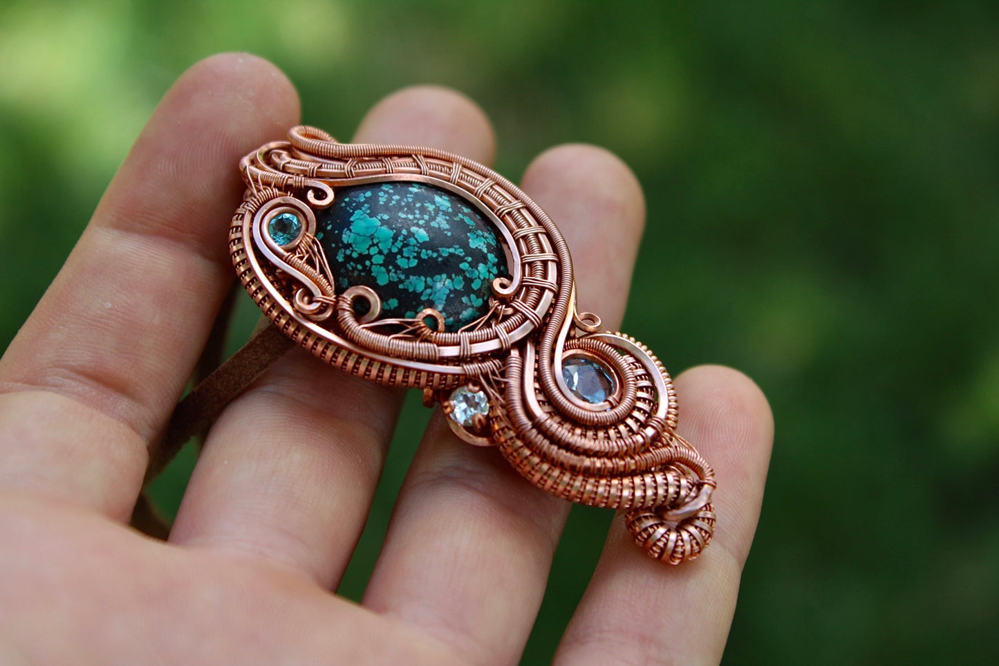 Turquoise and Topaz Pendant