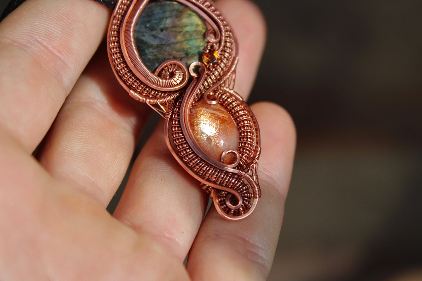 Golden Hour - Labradorite and Sunstone Pendant