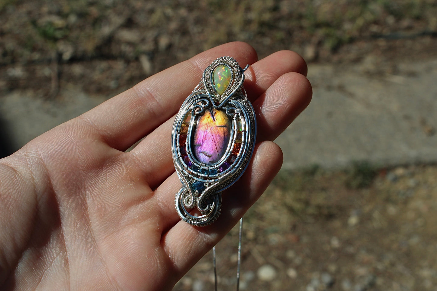 Enchanted - Labradorite and Opal Pendant