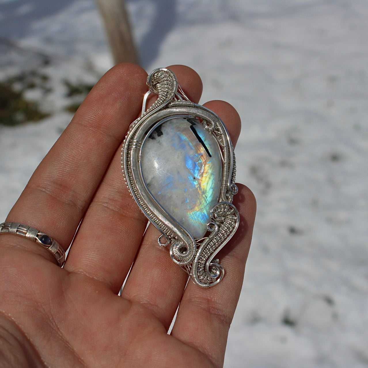 Rainbow Moonstone Pendant