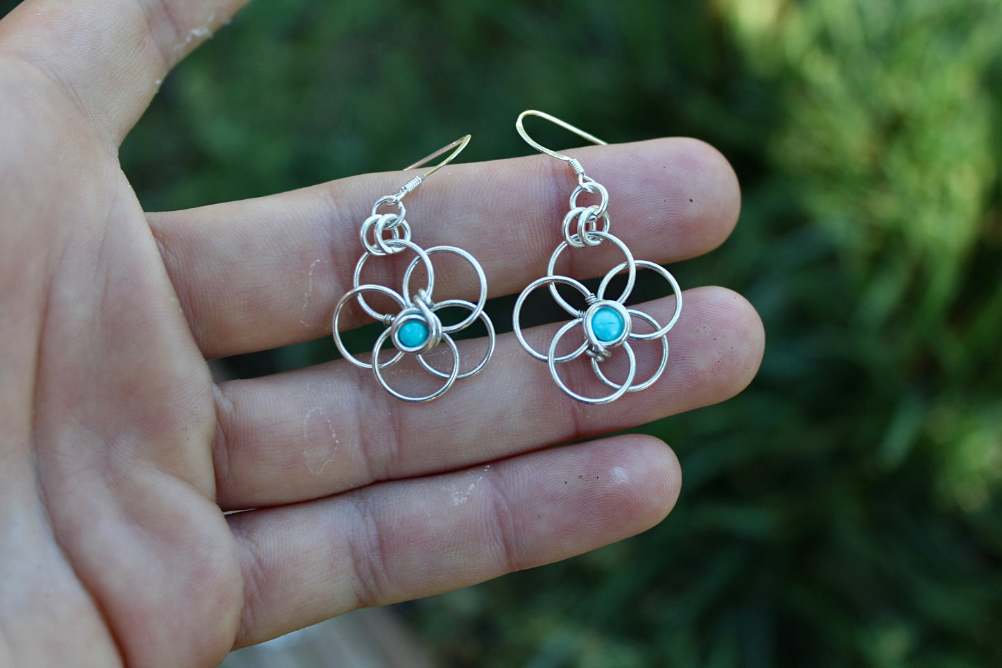 Turquoise Flower Earrings