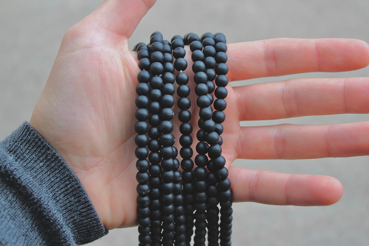 Custom Black Agate Bead Necklace Add On