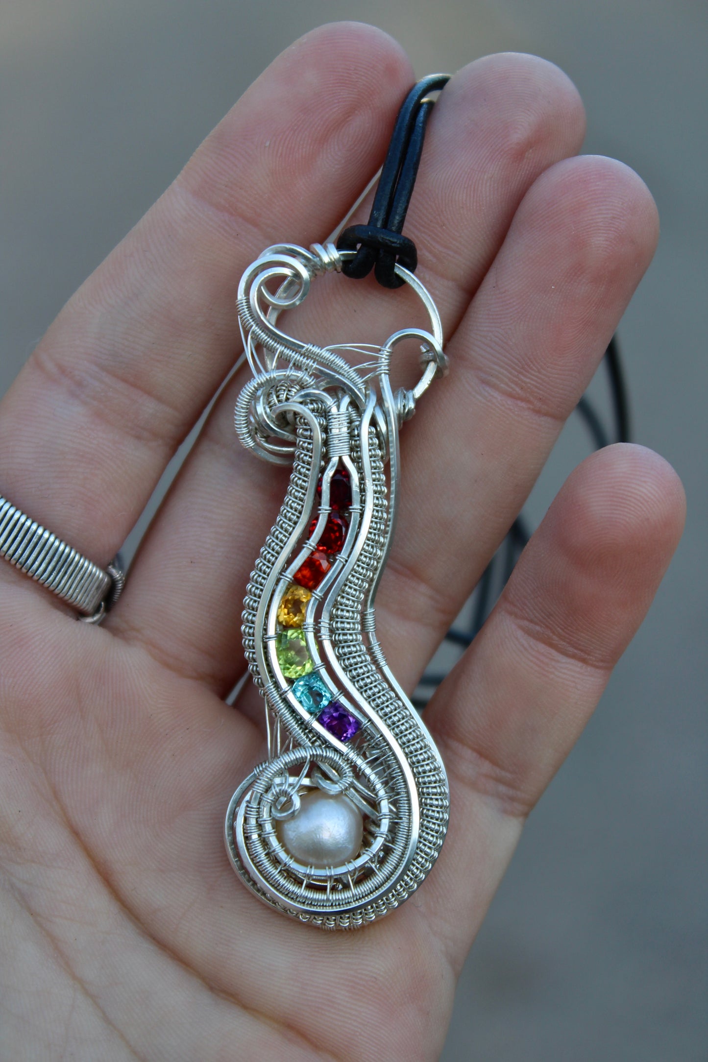 The Journey - Gemstone and Pearl Pendant