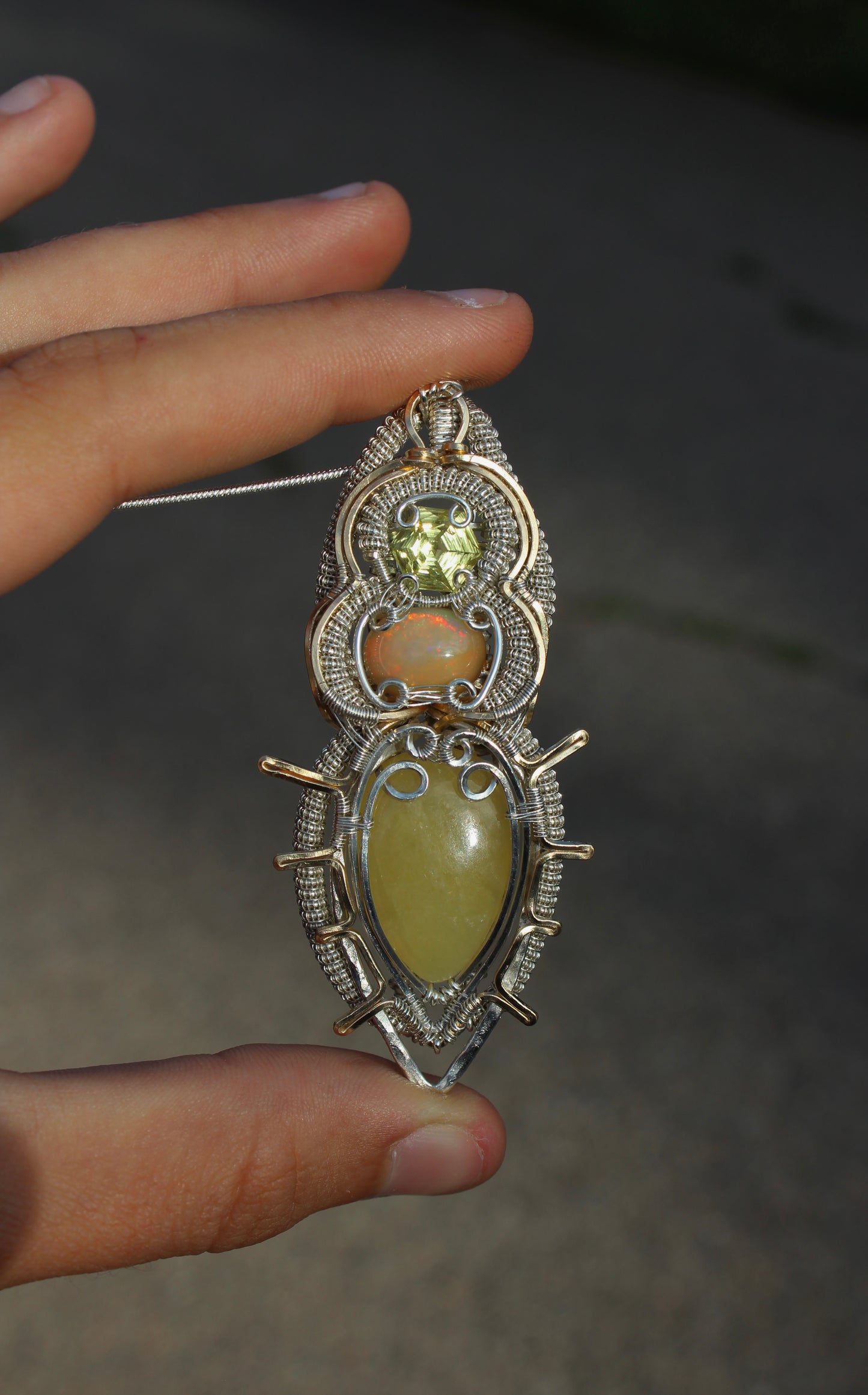 Joy - Lemon Quartz, Opal, & Calcite Pendant