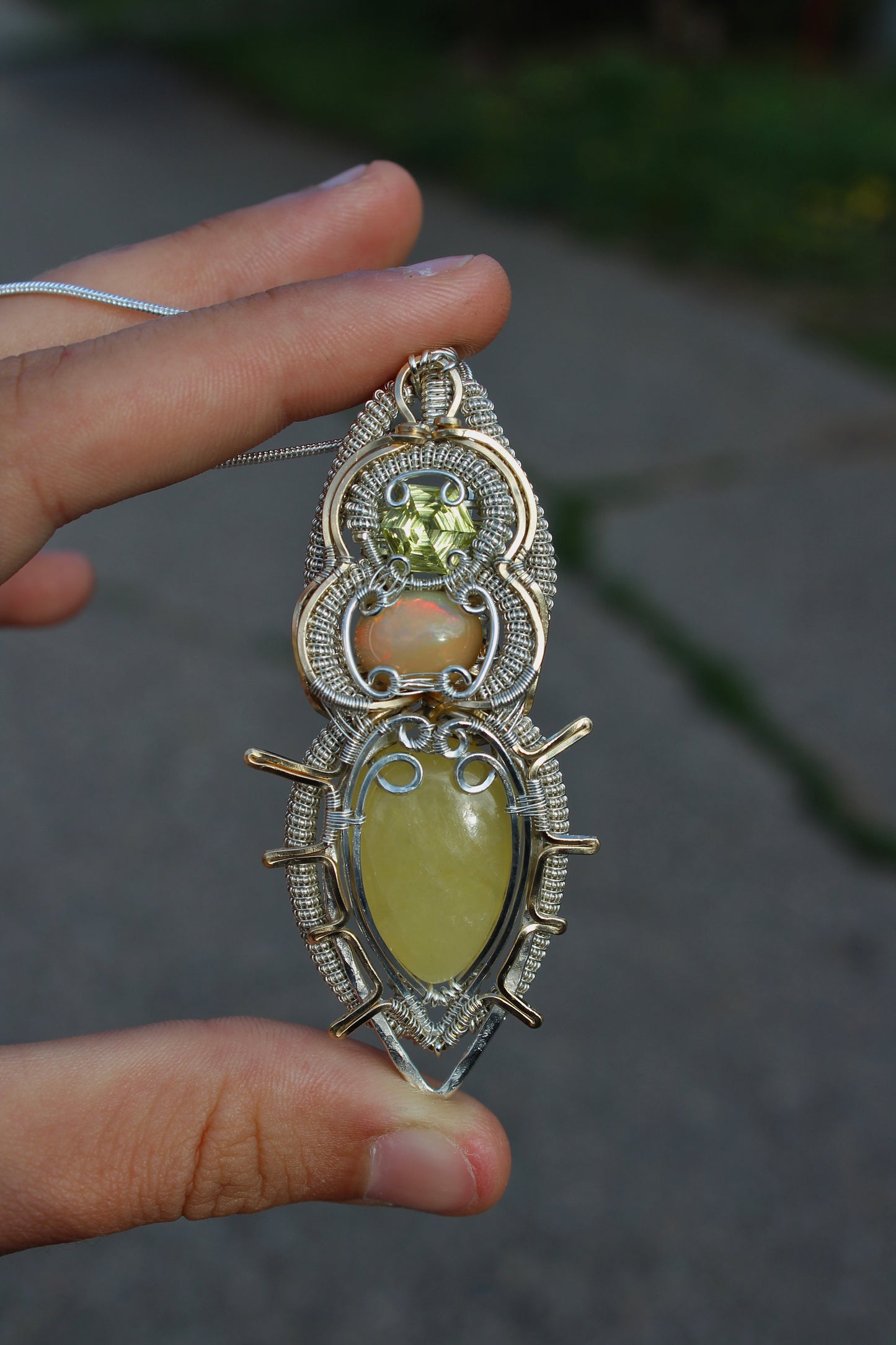 Joy - Lemon Quartz, Opal, & Calcite Pendant