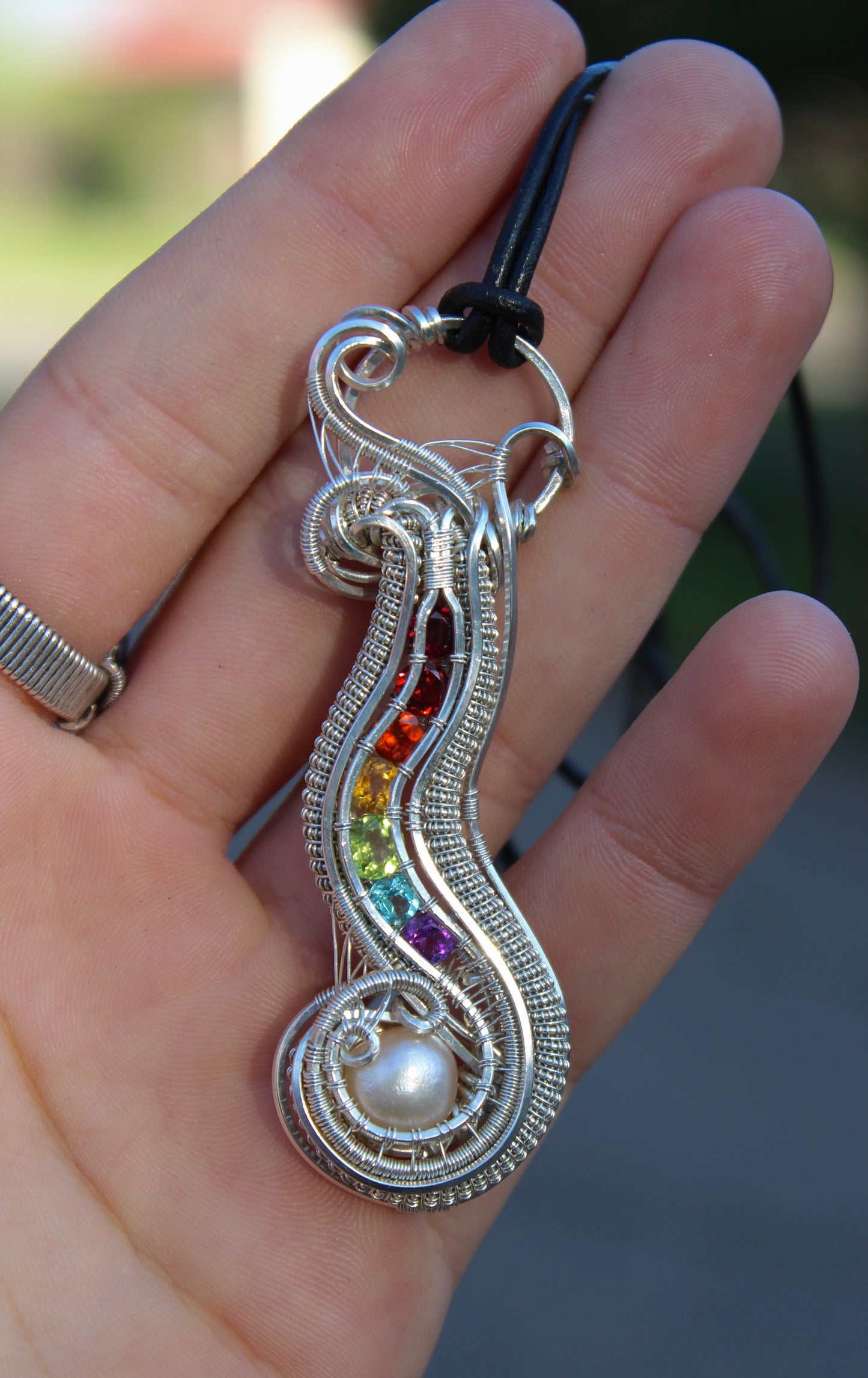 The Journey - Gemstone and Pearl Pendant