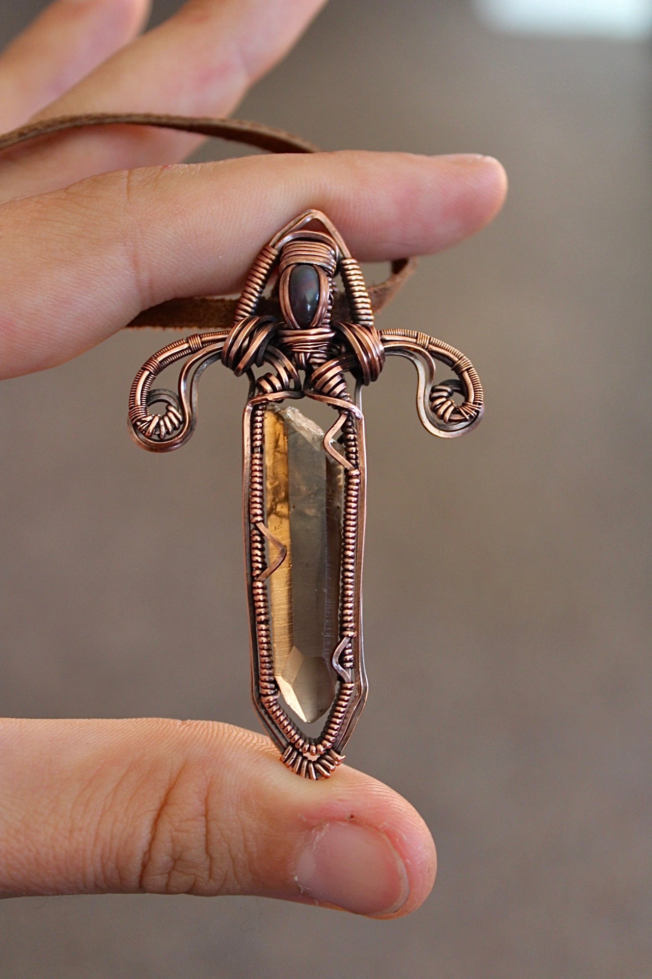 Dagger of Betrayal - Smokey Quartz Pendant