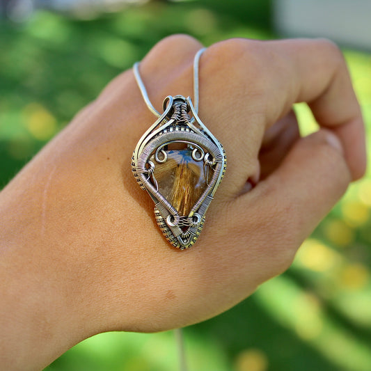 Rays of Sunshine- Rutilated Quartz Pendant