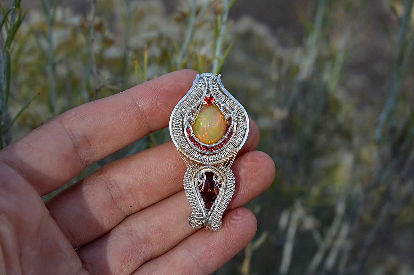 Ember Glow- Opal Pendant