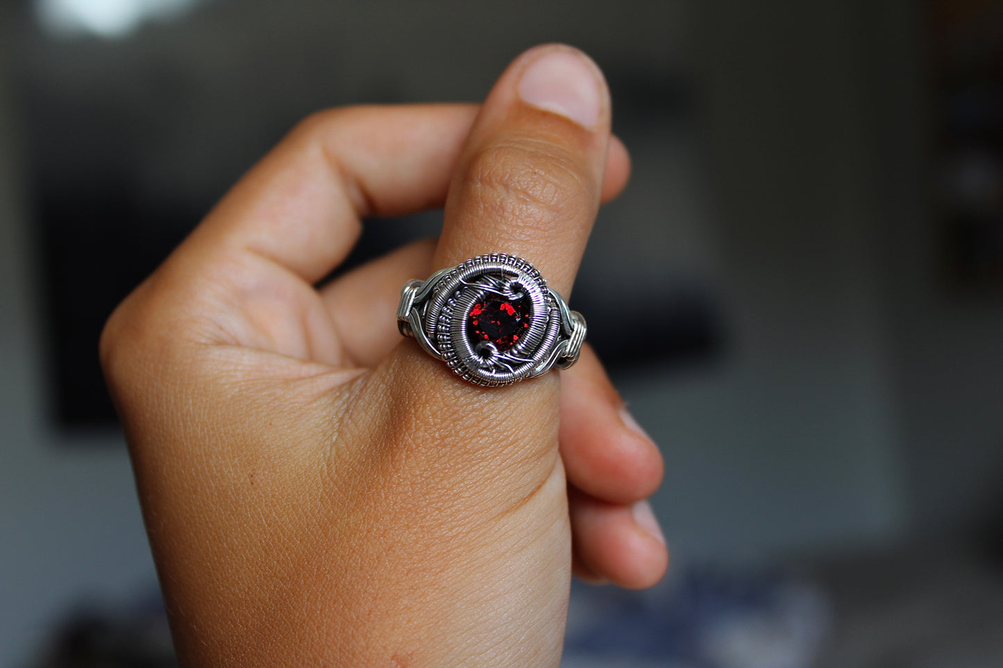 Garnet Ring- Size 8.5