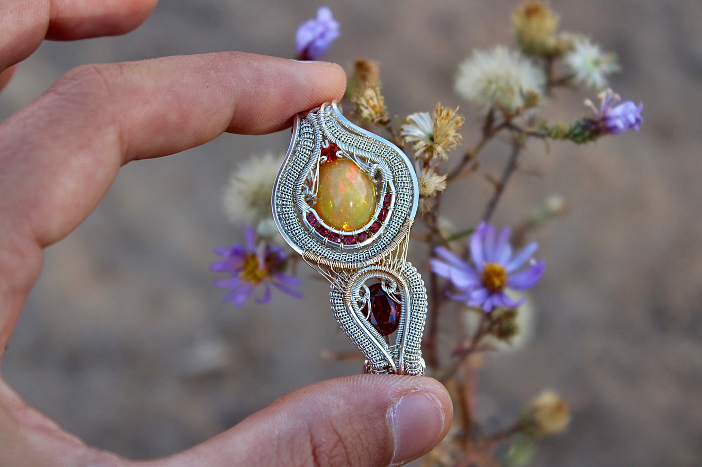 Ember Glow- Opal Pendant