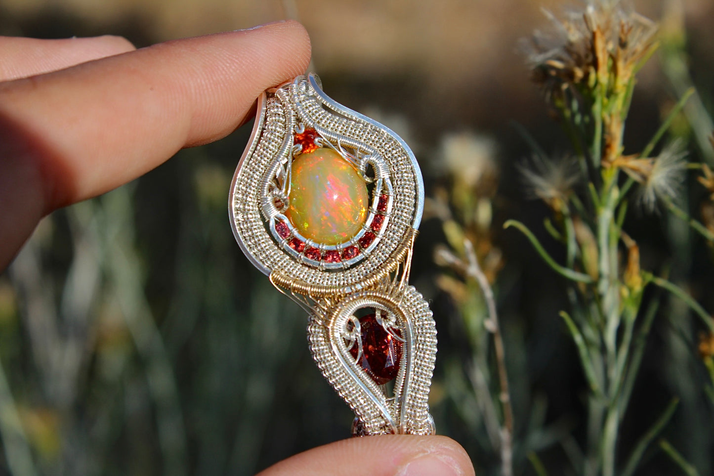 Ember Glow- Opal Pendant