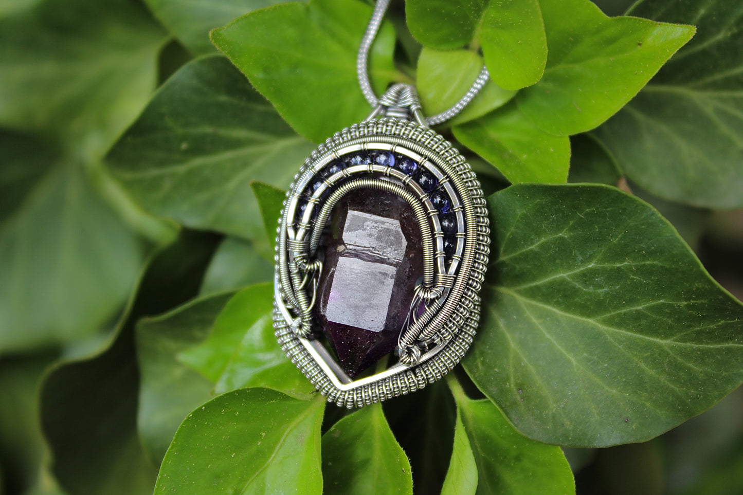 Zambian Amethyst and Iolite Pendant