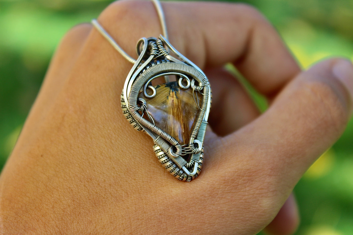 Rays of Sunshine- Rutilated Quartz Pendant