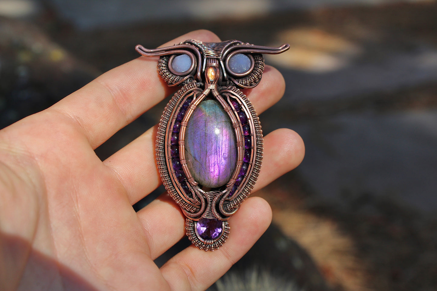 Purple Owl Pendant