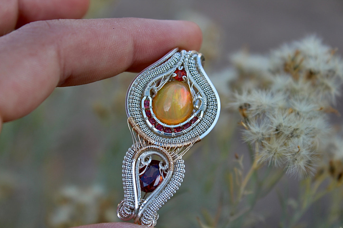 Ember Glow- Opal Pendant