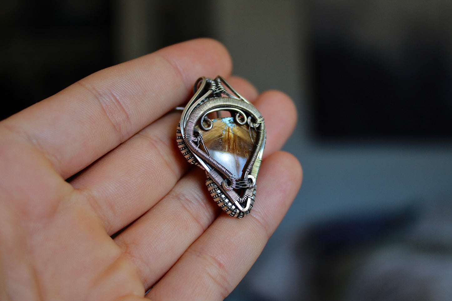 Rays of Sunshine- Rutilated Quartz Pendant