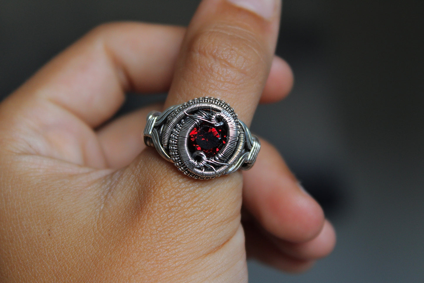 Garnet Ring- Size 8.5