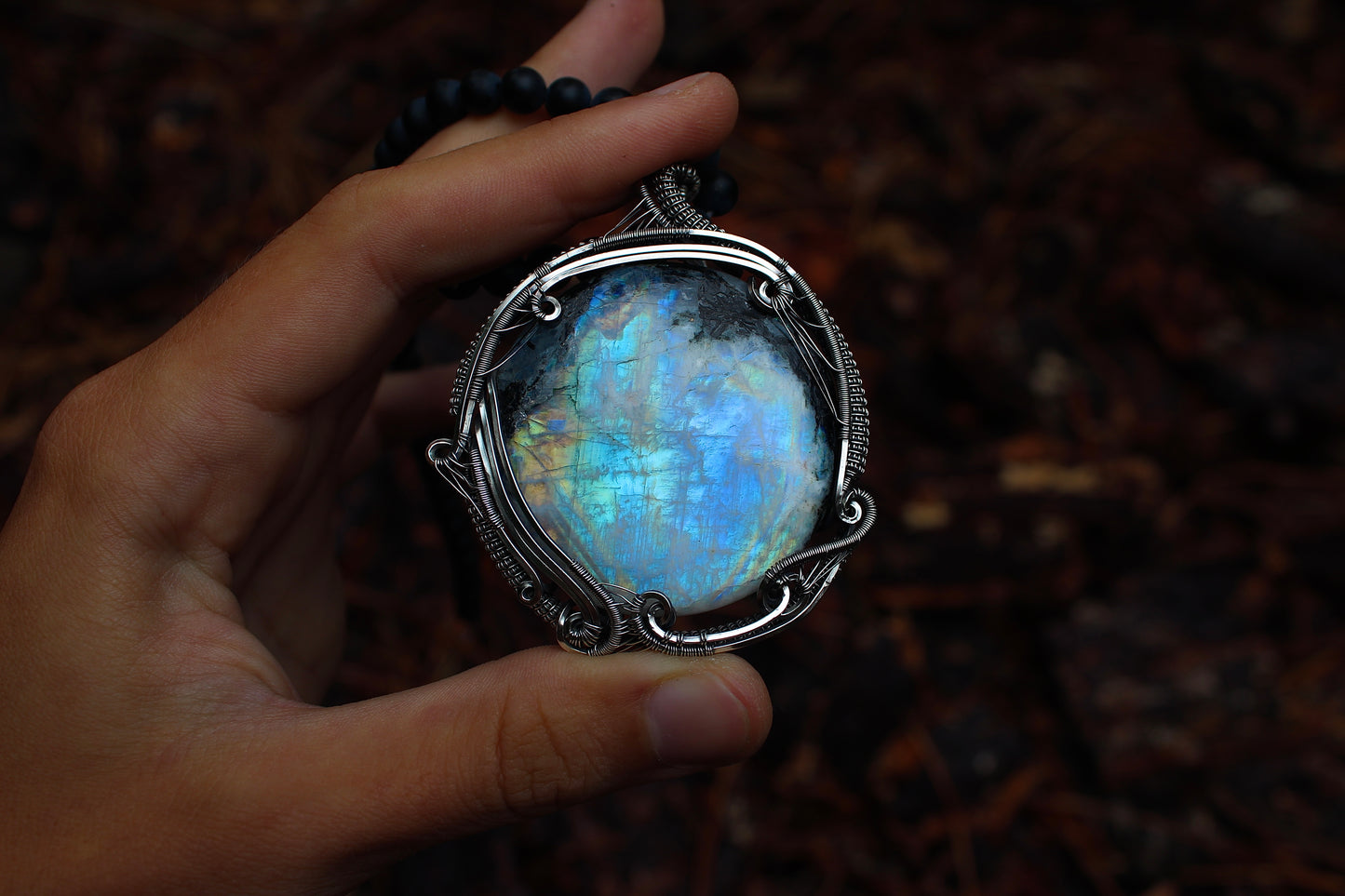 Color Inspiration - Rainbow Moonstone pendant