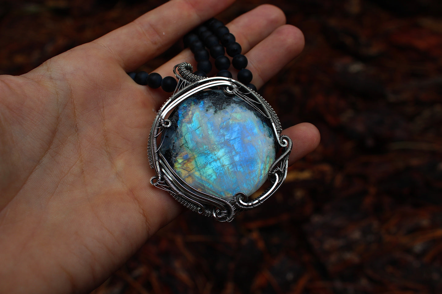 Color Inspiration - Rainbow Moonstone pendant